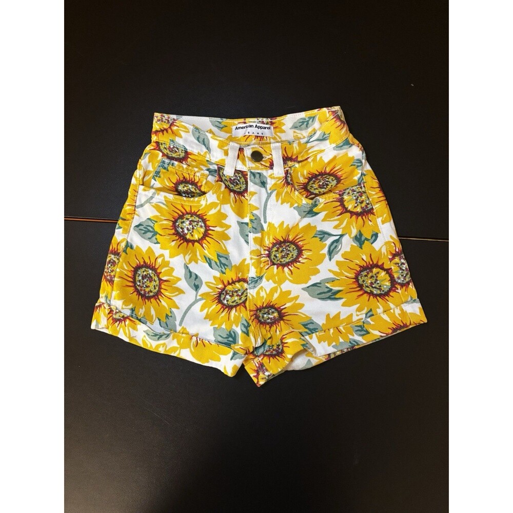 VTG y2k American Apparel sunflower high waisted shorts size 24/25